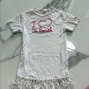MC2 Saint Barth White and Pink Kids Dress